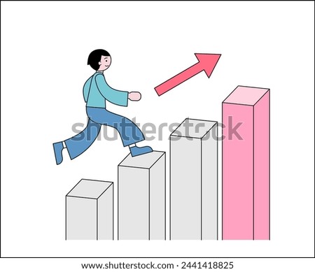 Clip art of man stepping up