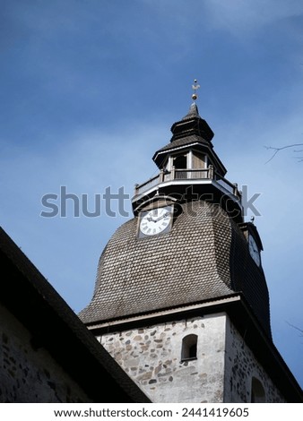 The beautiful white stone church is a capturing sight in the skyline of Naantali. The church was built between the 1460s and 80s as a church for a Catholic St. Bridget’s convent. Royalty-Free Stock Photo #2441419605