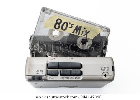 Cassette Mixtape closeup retro and old school. 