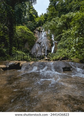 Beautiful Taeno Waterfall in Talaga Pange Village, Ambon, Maluku, Indonesia