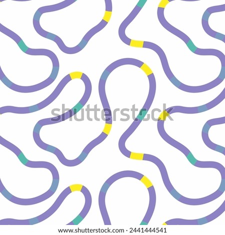 bold doodle lines seamless pattern. Abstract modern squiggle wavy ornament background. Fun colorful line Creative minimalist style art background design with basic shapes. Simple childish scribble