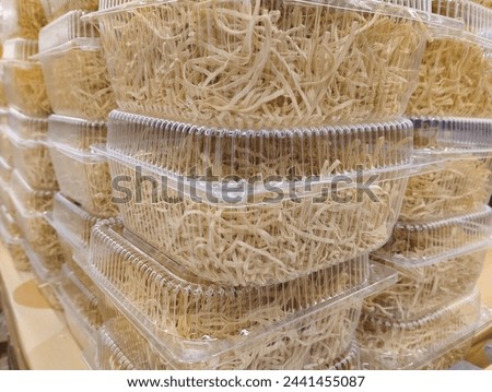 Packaged pasta on store shelves