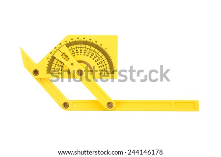 Plastic protractor isolated on white