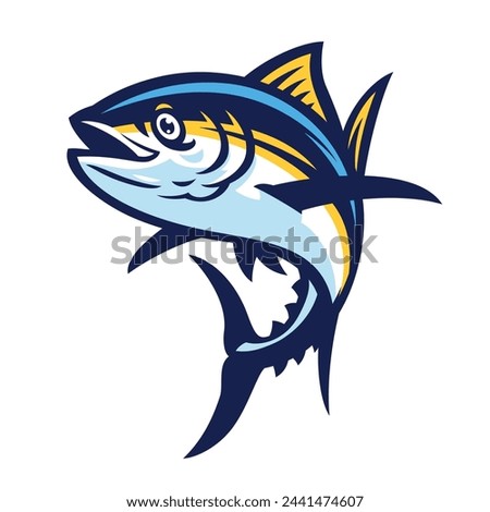 Yellowfin Tuna Fish Cartoon Mascot