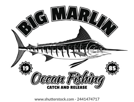 Marlin Fishing Shirt Design Illustration