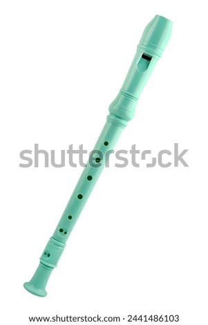 Recorder Flute isolated on white background
