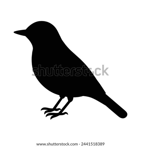 silhouette of a nuthatch bird on white