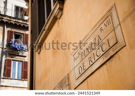 Piazza de Ricci street sign, Rome, Lazio, Italy, Europe