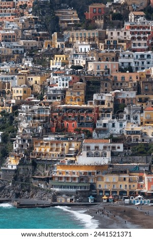 The colourful town of Positano perched on cliffs on the Amalfi Coast (Costiera Amalfitana), UNESCO World Heritage Site, Campania, Italy, Mediterranean, Europe Royalty-Free Stock Photo #2441521371