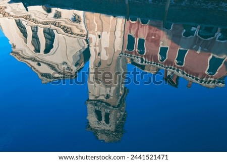 Reflection of San Trovaso church in a still canal in the Dorsoduro area, Venice, UNESCO World Heritage Site, Veneto, Italy, Europe Royalty-Free Stock Photo #2441521471