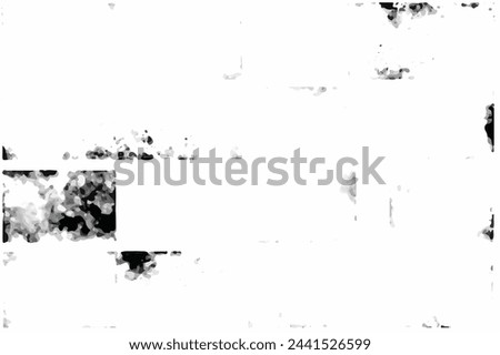 Grunge black and white pattern. Monochrome particles abstract texture. Background of cracks, scuffs, chips, stains, ink spots, lines. Dark design background surface. Gray printing element. Grunge art.