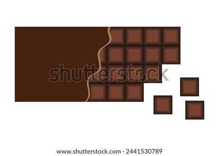 Chocolate bar. Realistic Chocolate Bar with Wrapper Foil. Chocolate bar icon on white background. 