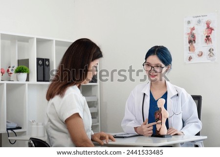 Doctor woman with healthcare advice and support for results, exam and test. expert or medical people and consulting senior patient