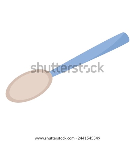 Culinary spoon for cooking, isolated vector graphic. Home kitchen utensils, clip art