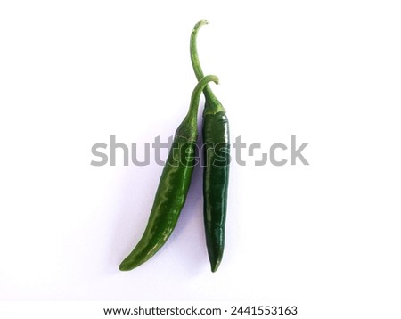 Fresh Green chilli Picture with white background. Best picture for banners, flyers and brochurs