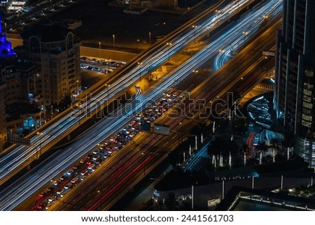 A picture of the busy Al Safa Street at night.