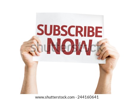Subscribe Now card isolated on white background
