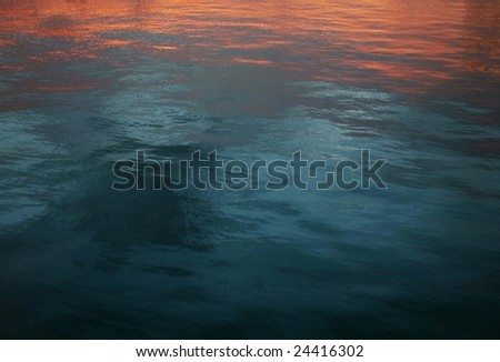 Water pattern sunset reflections
