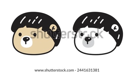 Bear polar icon face vector short hair bangs fringe hairstyles teddy pet head cartoon character logo symbol illustration clip art isolated design