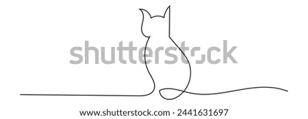  cat vector with continuous single one line art drawing. New minimalist design minimalism animal pet of cat vector illustration. EPS 10