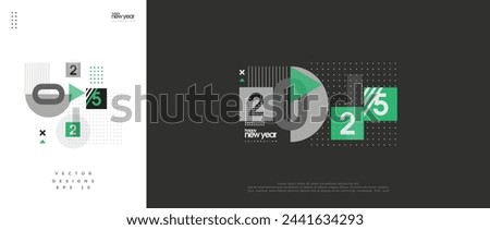 Modern Design Poster. With the theme of Happy New Year 2025. Premium Design Vector