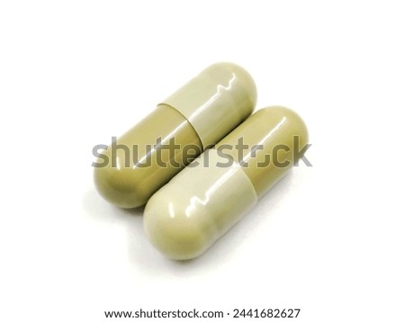 Top view of pills, isolated on white background.