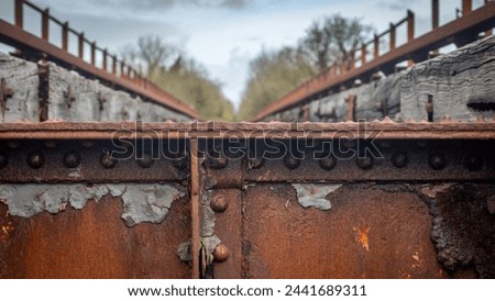 disused derelict railway bridge abandoned Royalty-Free Stock Photo #2441689311
