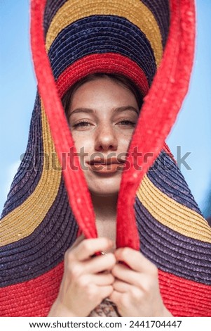 Close up portrait of a young beautiful woman, summer outdoor