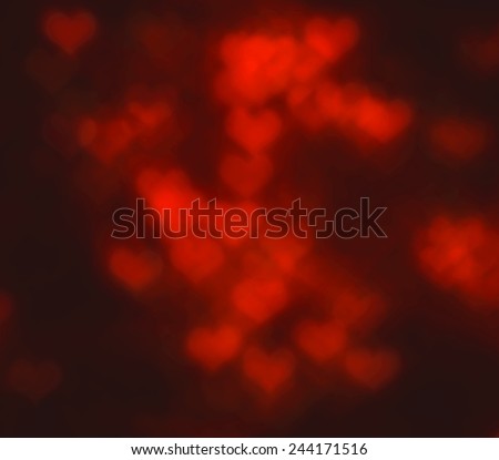 red Heart bokeh background, Love concept,abstract background