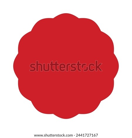 Three squircles seal, red shape icon. A symbol made from curved squares isolated on a white background. Royalty-Free Stock Photo #2441727167