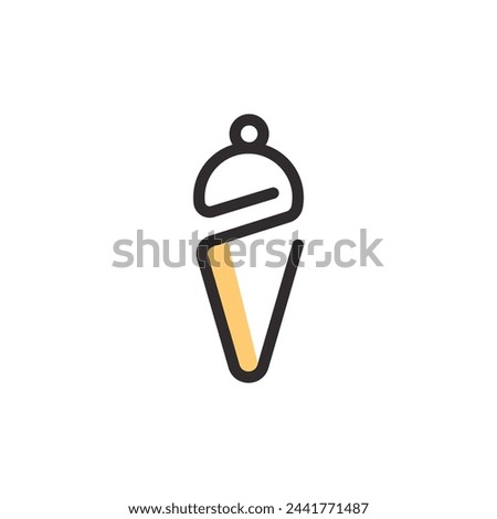 Logo cone minimalist with black line and blank background