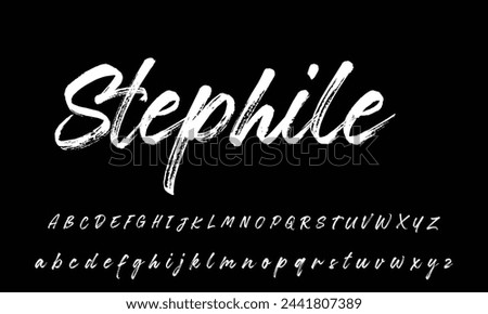 Signature Font Calligraphy Logotype Script Brush Font Type Font lettering handwritten Royalty-Free Stock Photo #2441807389