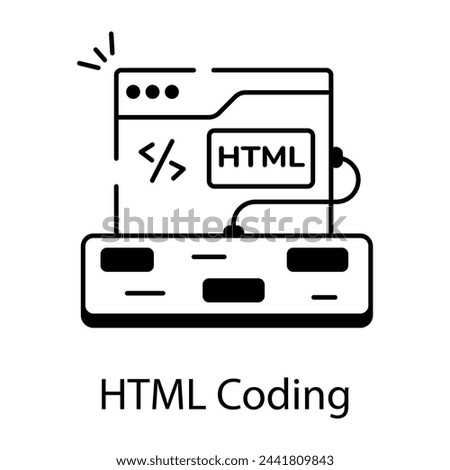 Web Coding Icon Set in Line Style