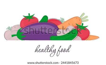 bunch of vegetables doodle style clip art