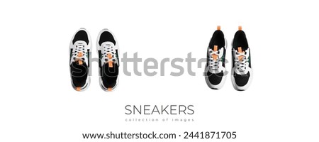 Sneakers isolated on white background with clipping path. High quality photo