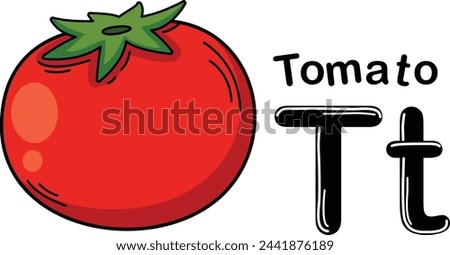 Illustration Isolated Alphabet Letter T-Tomato