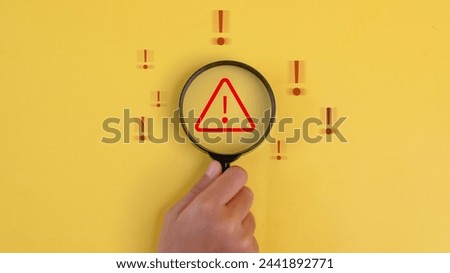 Triangle caution warning sign for notification error and maintenance, Internet malware viruses destroying computer data. Exclamation mark and caution sign for internet network security, 