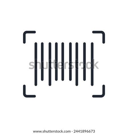 Barcode editable stroke outline icon isolated on white background flat vector illustration. Pixel perfect. 64 x 64