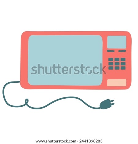 microwave, electric oven. Small household kitchen electrical appliances. Clip art