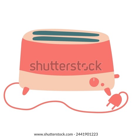 toaster. Small household kitchen electrical appliances. Clip art