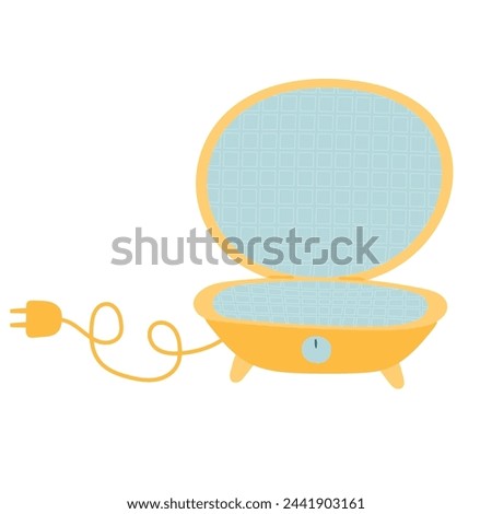 waffle iron. Small household kitchen electrical appliances. Clip art