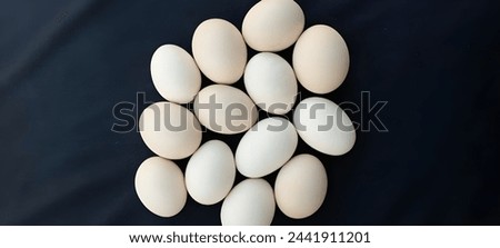 White Eggs picture on black background