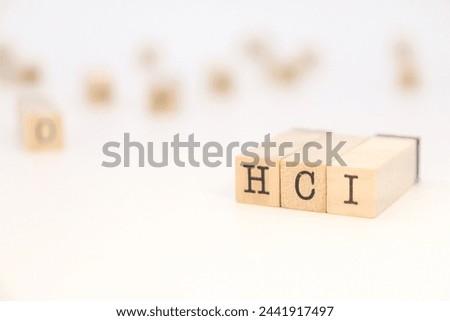 acronym hci (human-computer interaction) on a white background concept of technological understanding
