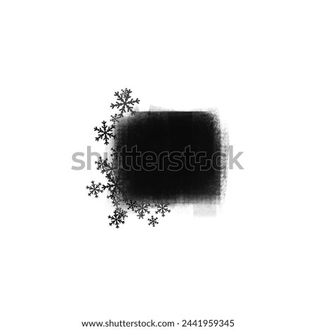 Artistic black winter, Christmas mask. Element for design on white background