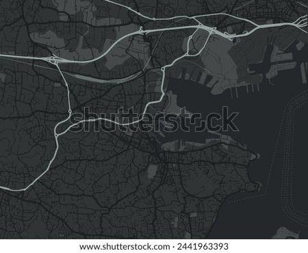 Vector city map of La Seyne-sur-Mer in the France with whute roads isolated on a grey background. Royalty-Free Stock Photo #2441963393