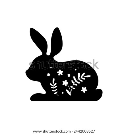 Vector bunny. Flat vector illustration in cartoon style. Happy easter.