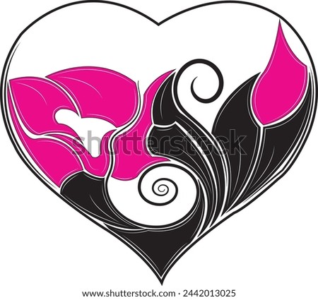 Heart vector image with art, Valentine's Day