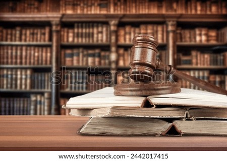 Legal scales and wooden Judge gavel. Law concept