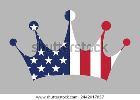 American crown shape, American crown for Independence Day, Flag of the United States of American crown, USA flag national American