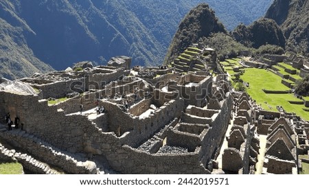 The great sanctuary of the Inca empire, Machu Picchu, one of the 7 wonders of the world Royalty-Free Stock Photo #2442019571